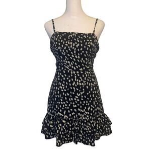 Polly navy blue & cream dotted mini dress size 2